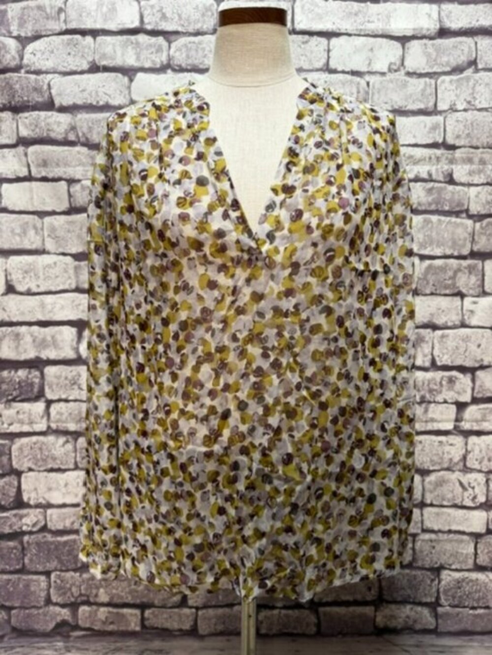 Pendleton Green, Purple & Ivory Semi Sheer Blouse Size 22W